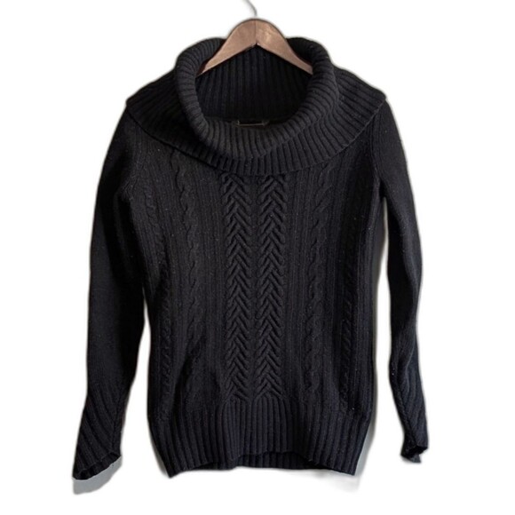 BCBGMaxazria Size Medium M Black Turtleneck Sweater BCBG Womens LS High Neck - Picture 1 of 5